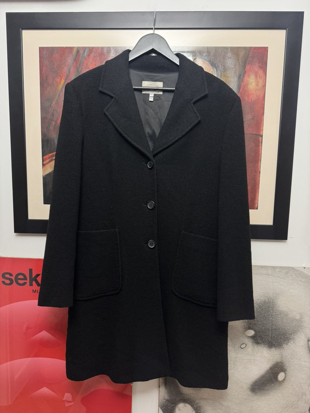 Emporio Armani Vintage Emporio Armani Jeans Long Wool Coat Classic Italy Size XL / US 12-14 / IT 48-50 - 1 Thumbnail