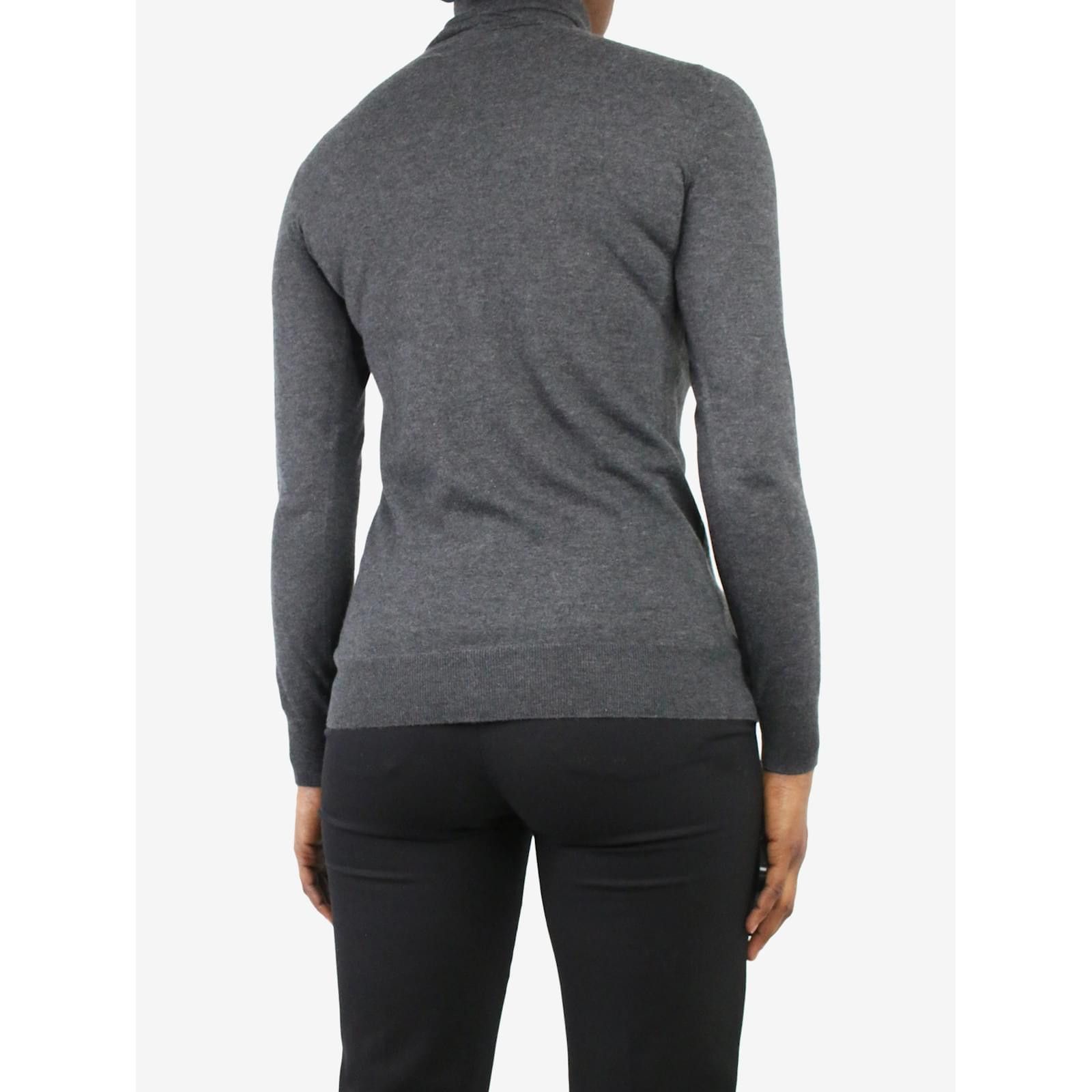 Loro Piana o1w1db10724 Turtleneck Cashmere Sweater in Grey Size L / US 10 / IT 46 - 3 Thumbnail