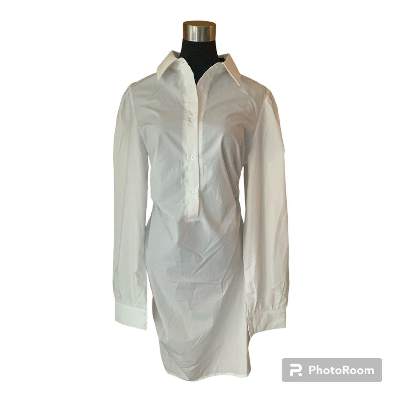 PrettyLittleThing New W/ Tag Ruched Side Fitted Shirt Dress Size M / US 6-8 / IT 42-44 - 1 Thumbnail