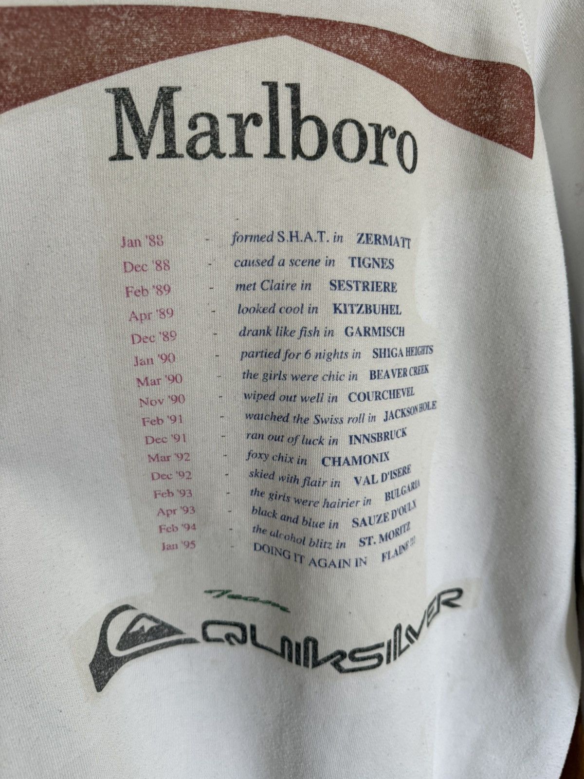 Vintage Vintage 1995 Marlboro white ski sweater archive grail Tour Size US XL / EU 56 / 4 - 16 Thumbnail