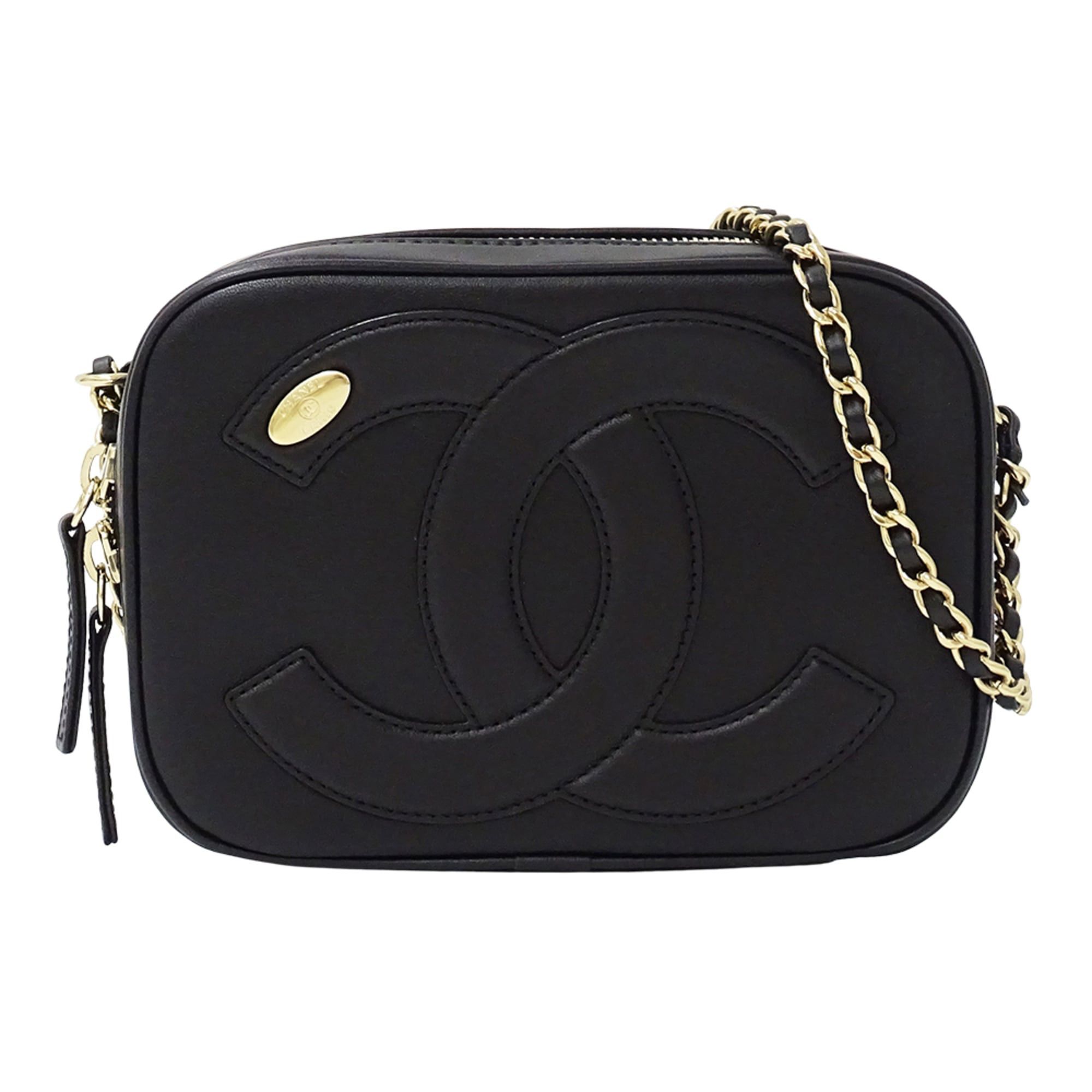Chanel Chanel handbag for women, brand name shoulder bag, leather, black, gold hardware, black chain mini bag Size ONE SIZE - 1 Thumbnail