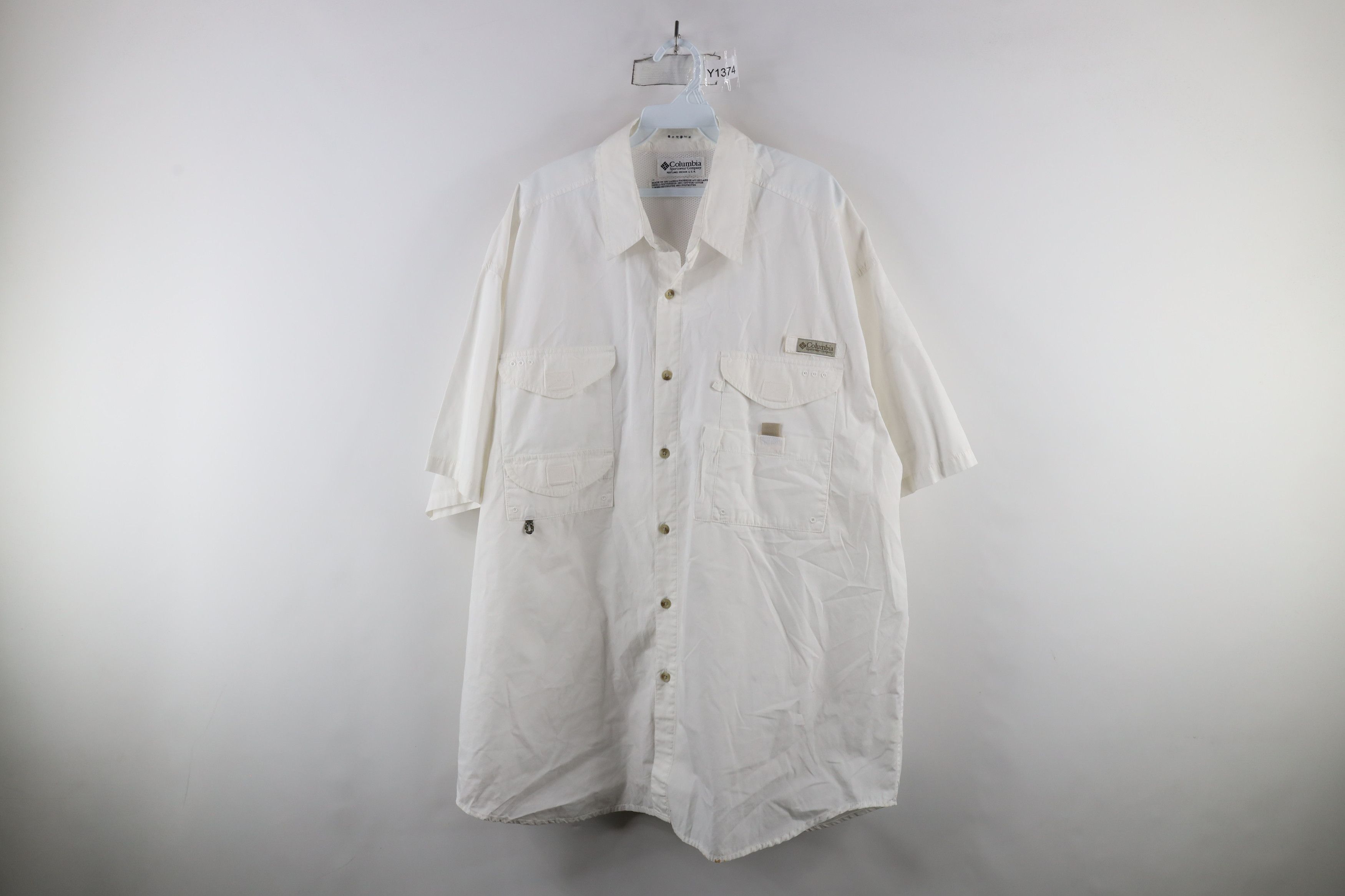 Columbia × Vintage Vintage Columbia PFG Fishing Short Sleeve Button Shirt White Size US XXL / EU 58 / 5 - 1 Thumbnail