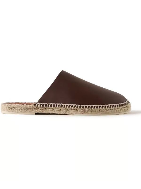 Loro Piana o1srvl11e0225 Seaside Walk Leather Backless Espadrilles Size US 12 / EU 45 - 1 Thumbnail