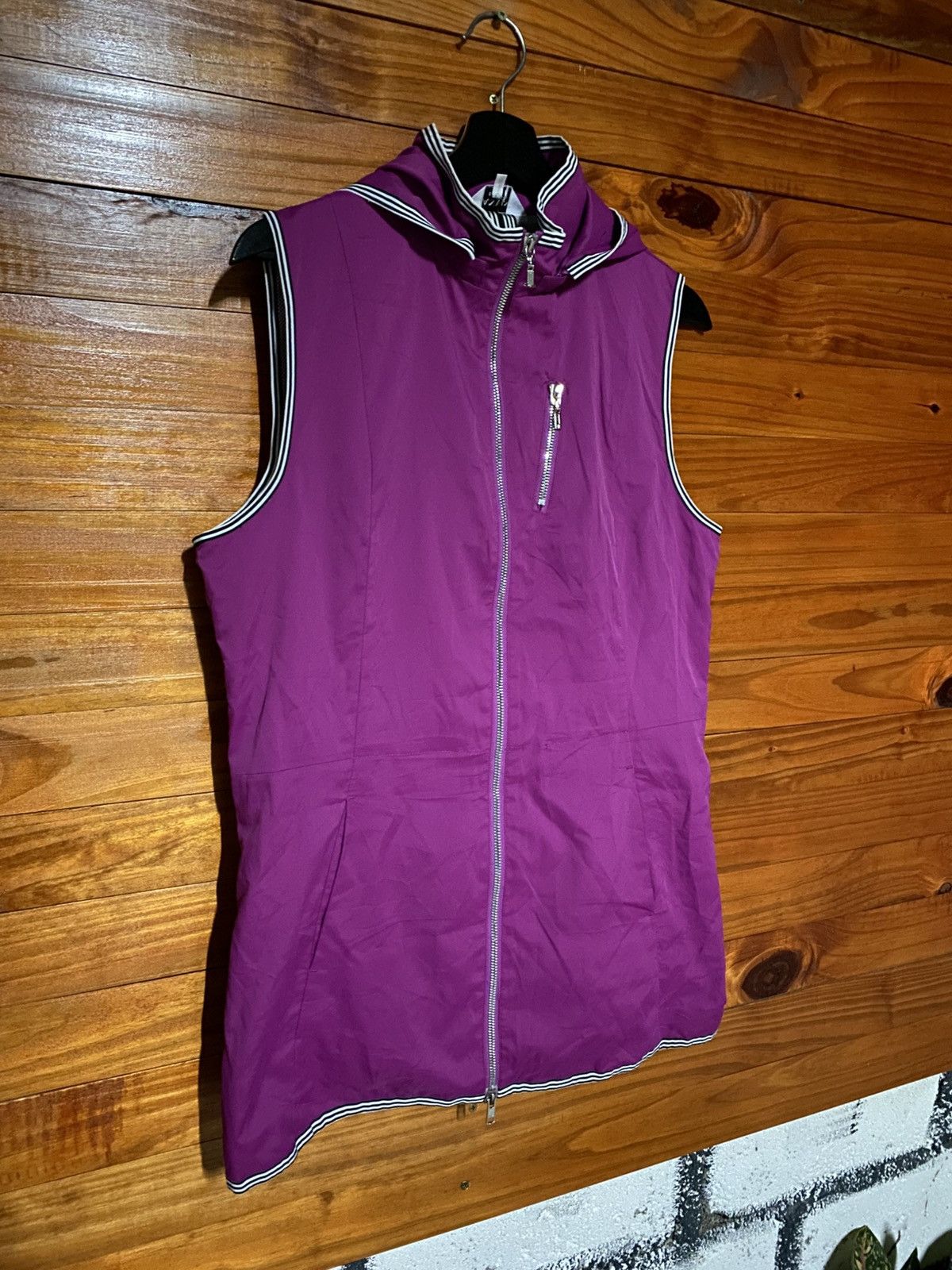 Lanvin 🧥 Lanvin Sport Sleeveless Hooded Vest | Magenta Windbreaker Size M / US 6-8 / IT 42-44 - 5 Thumbnail