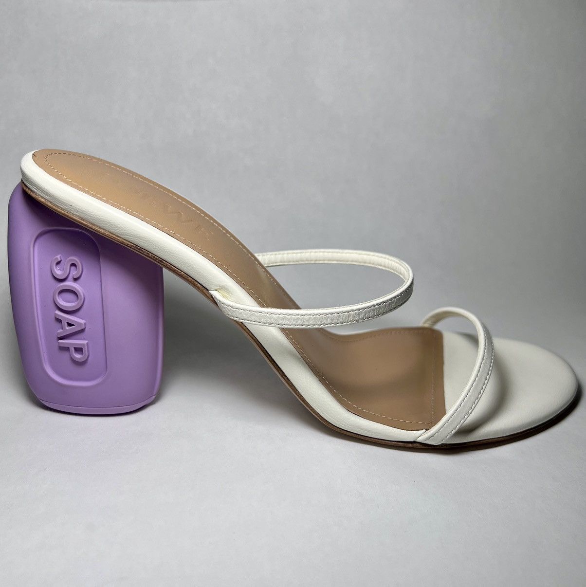 image of Loewe Soap Heel Shoes Sandals In White/lavender, Women's (Size 7)