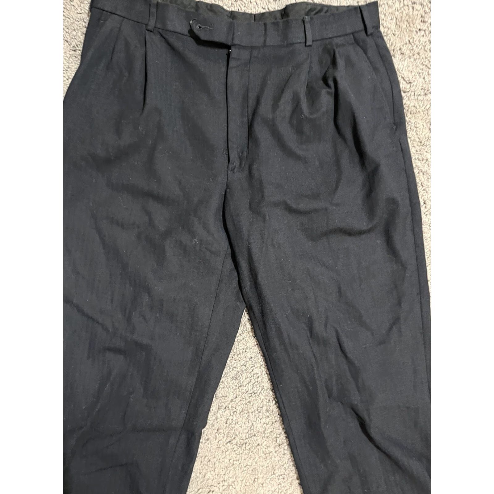 Brooks Brothers Vintage Brooks Brothers Wool Dress Pants Mens 38x31 Regular Fit Pleated Straight Black Stripe Size US 38 / EU 54 - 2 Thumbnail