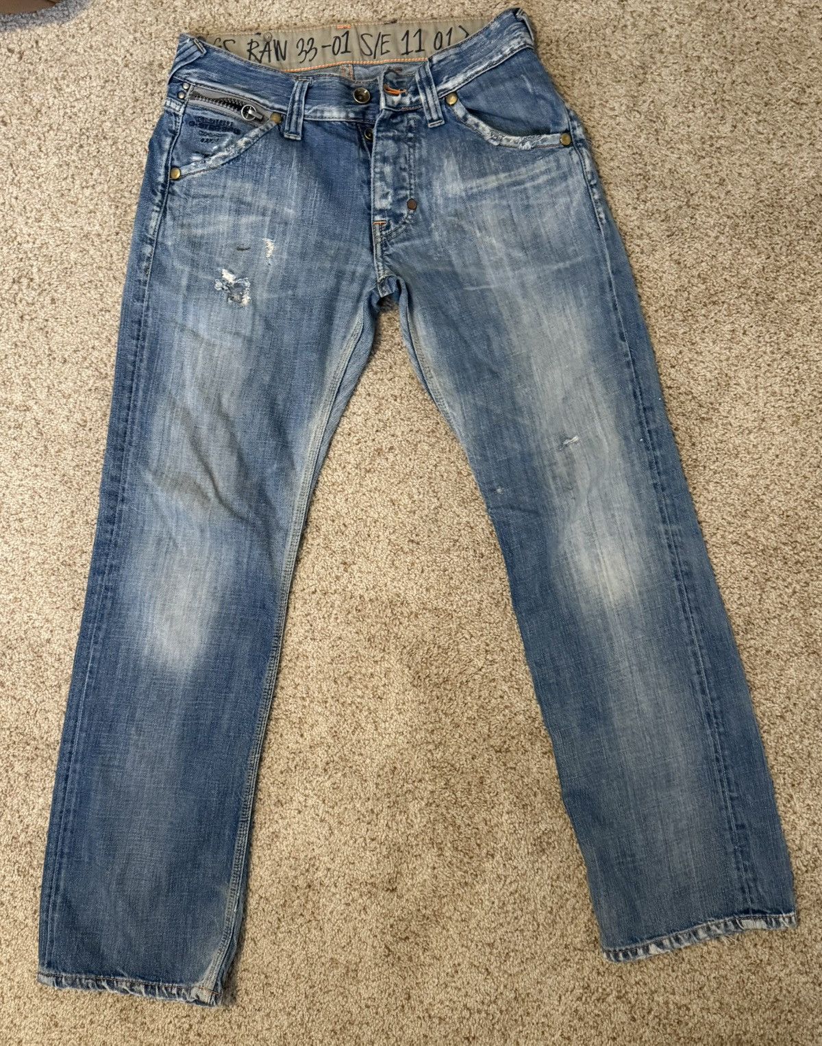 G-Star G-Star Raw Denim Mudwash Denim Jeans Size US 30 / EU 46 - 1 Thumbnail