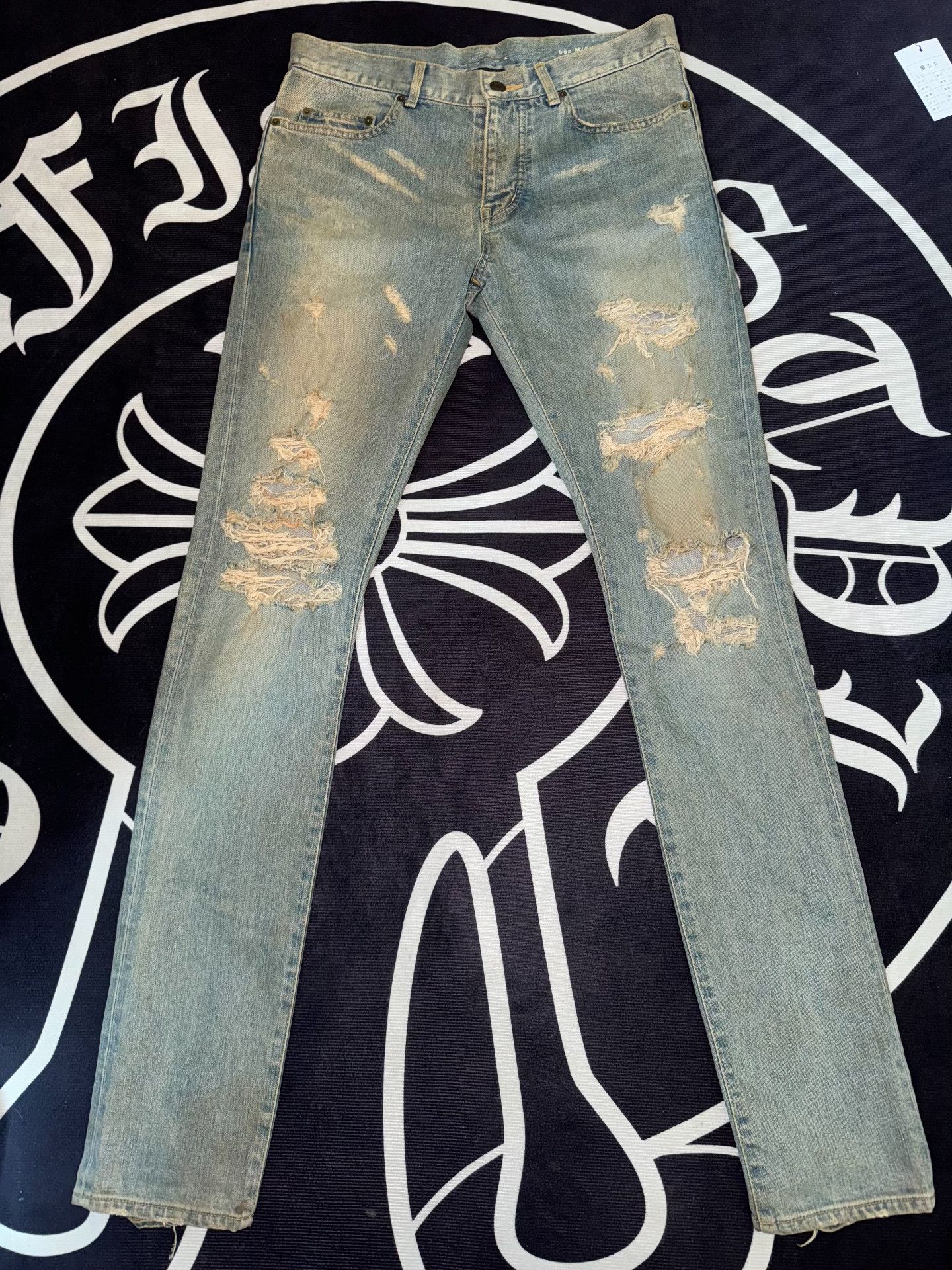 Saint Laurent Paris Saint Laurent SLP Distressed Denim Size US 29 - 1 Thumbnail