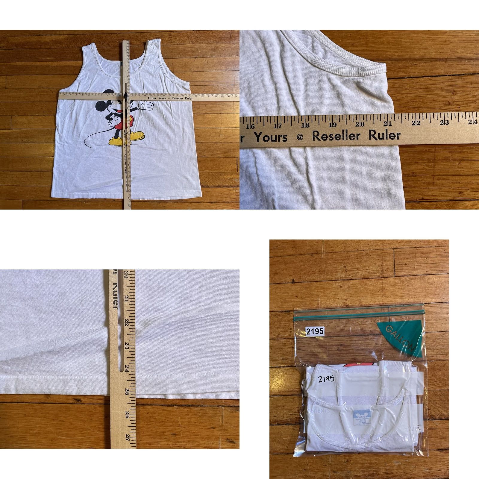 Disney VINTAGE Disney Mickey Mouse Tank Top Men XL White 80s USA Shirt Mens XS? Size US XL / EU 56 / 4 - 8 Thumbnail