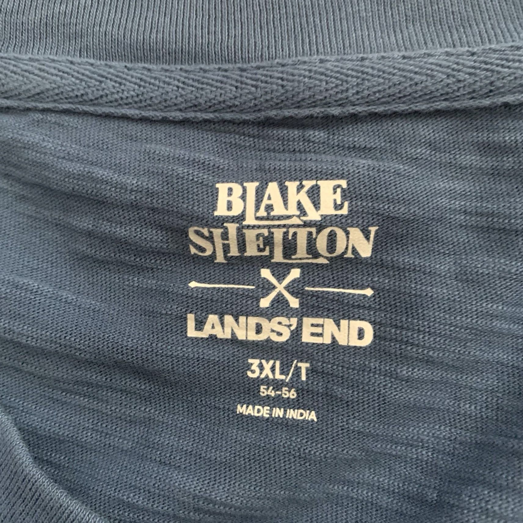 Lands' End Blake Shelton x Lands' End Henley T-Shirt Mens 3XLT Long Sleeve Slub 100% Cotton Blue Size US XXL / EU 58 / 5 - 2 Thumbnail