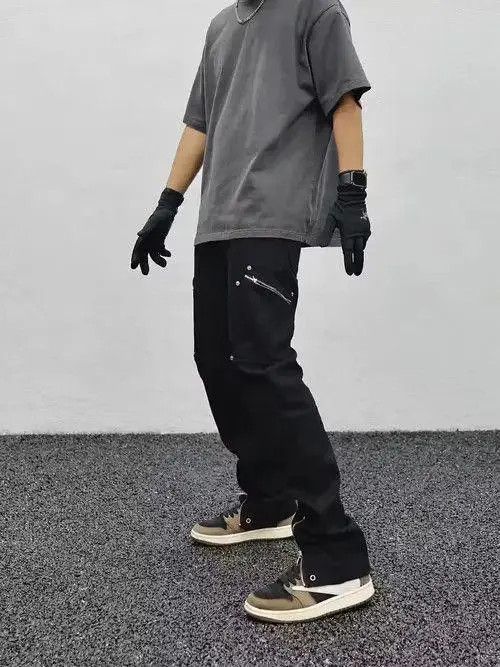 VIBE Black Cargo Zipper Pants Size US 32 / EU 48 - 3 Thumbnail