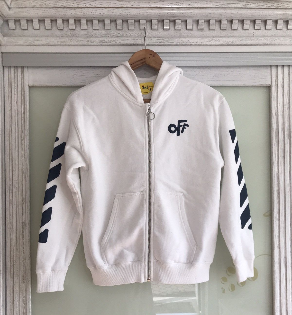 Off-White Off-White Virgil Adloh Kids Logo Printed Zipped Hoodie Size US XXS / EU 40 - 1 Thumbnail