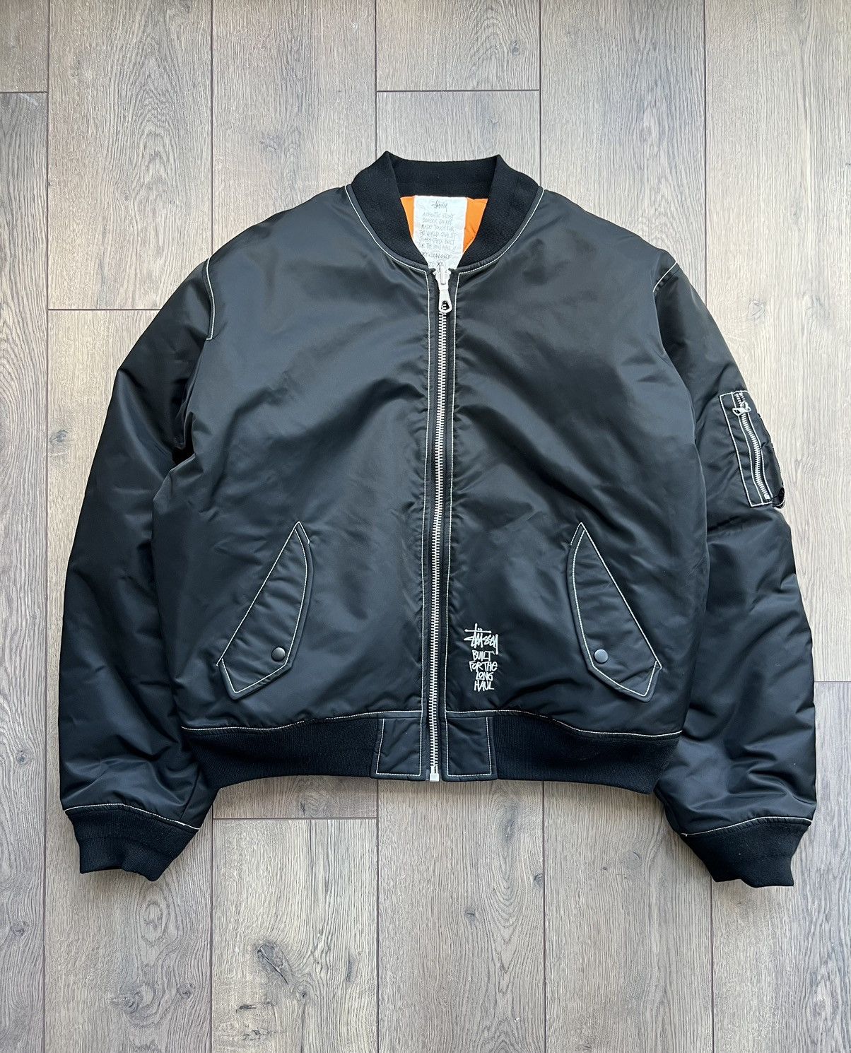 Streetwear × Stussy × Vintage 00s Stussy Nylon Ma-1 Military