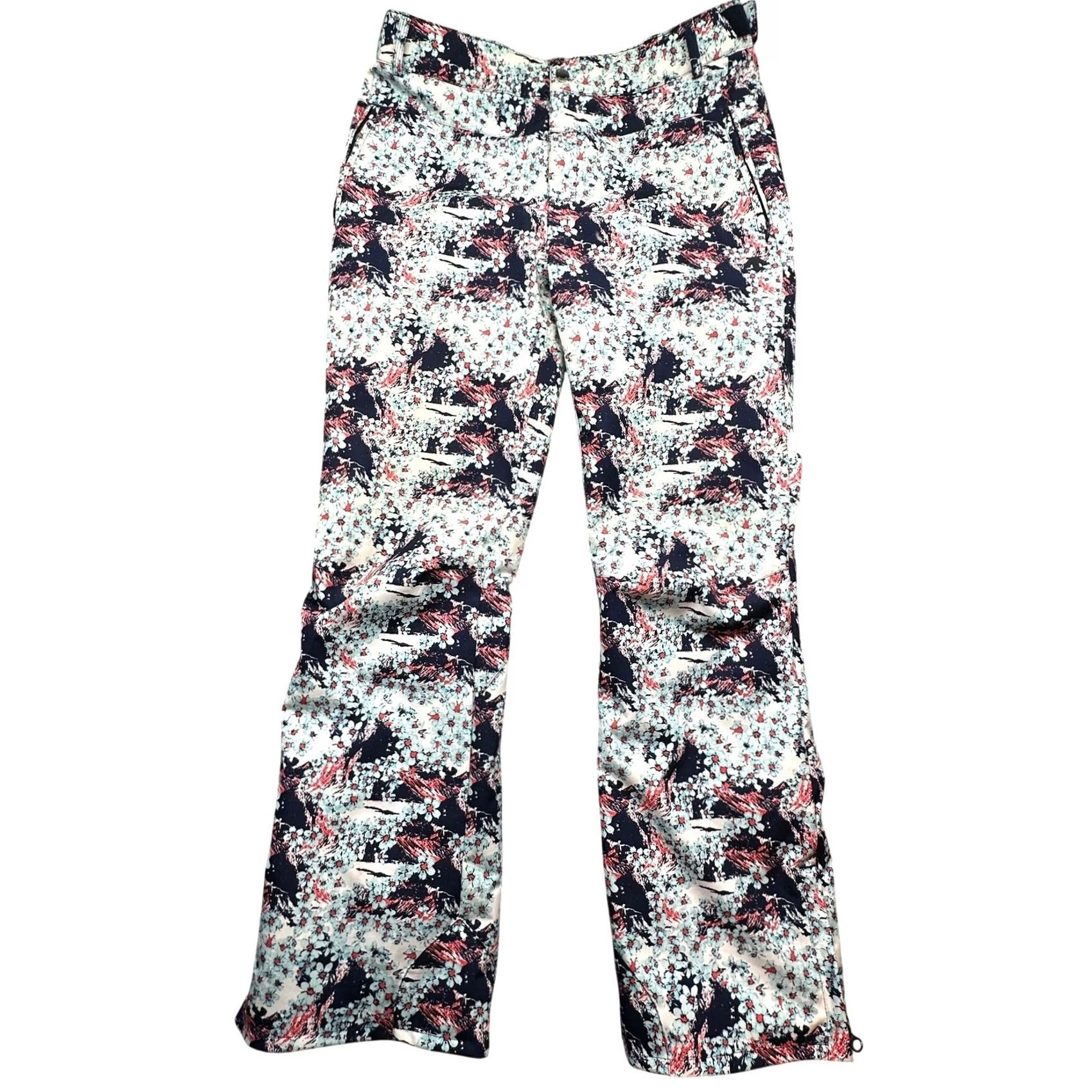 Vintage Descente Norah Ski Snowboard Pants Womens 10 Floral Blue Pink 34x31 Size 32" / US 10 / IT 46 - 2 Thumbnail