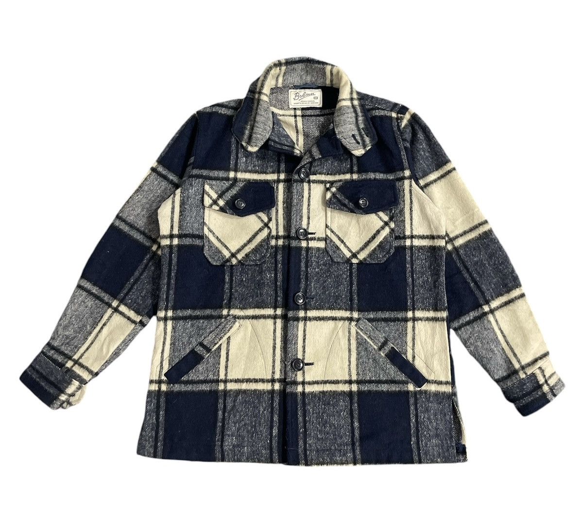 Vintage Vintage Bobson Button Plaid Wool Jacket Size US M / EU 48-50 / 2 - 1 Thumbnail