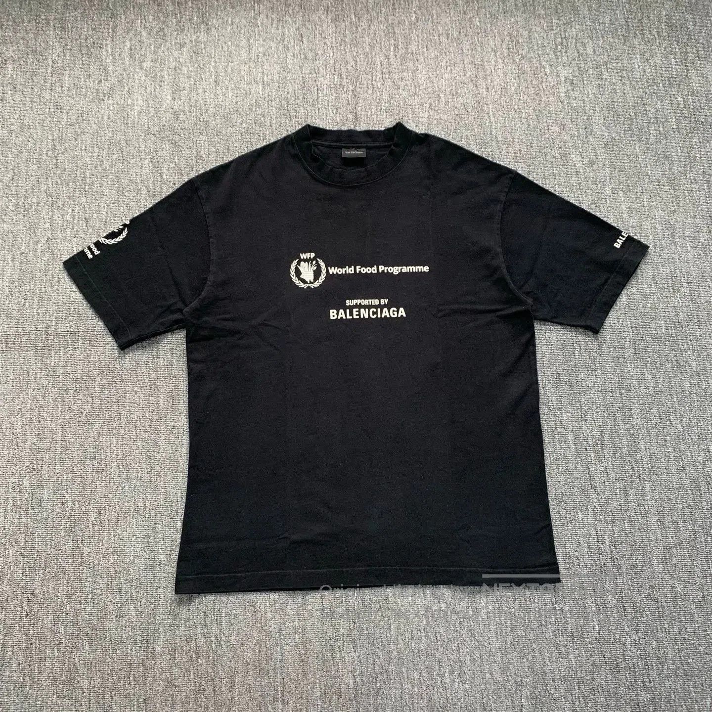Balenciaga Black Distressed Short Sleeve.