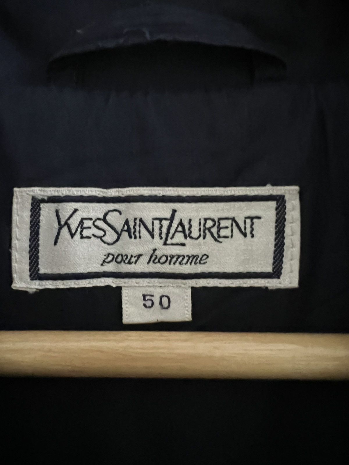 Yves Saint Laurent YSL Pour Homme Vintage Navy Raincoat Size US M / EU 48-50 / 2 - 3 Thumbnail