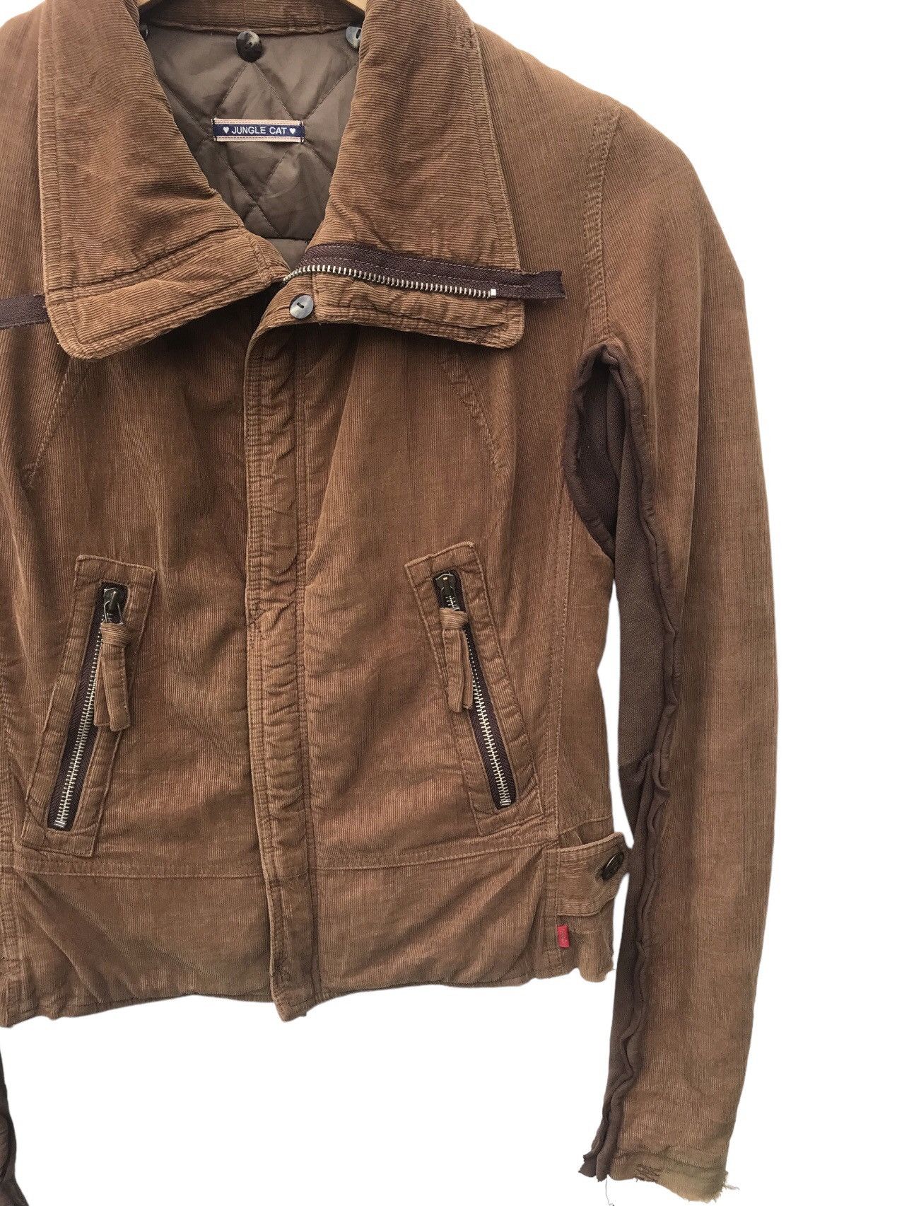 Japanese Brand Jungle Cat Distressed Corduroy Women Jacket ( 16”X22” ) Size S / US 4 / IT 40 - 4 Thumbnail