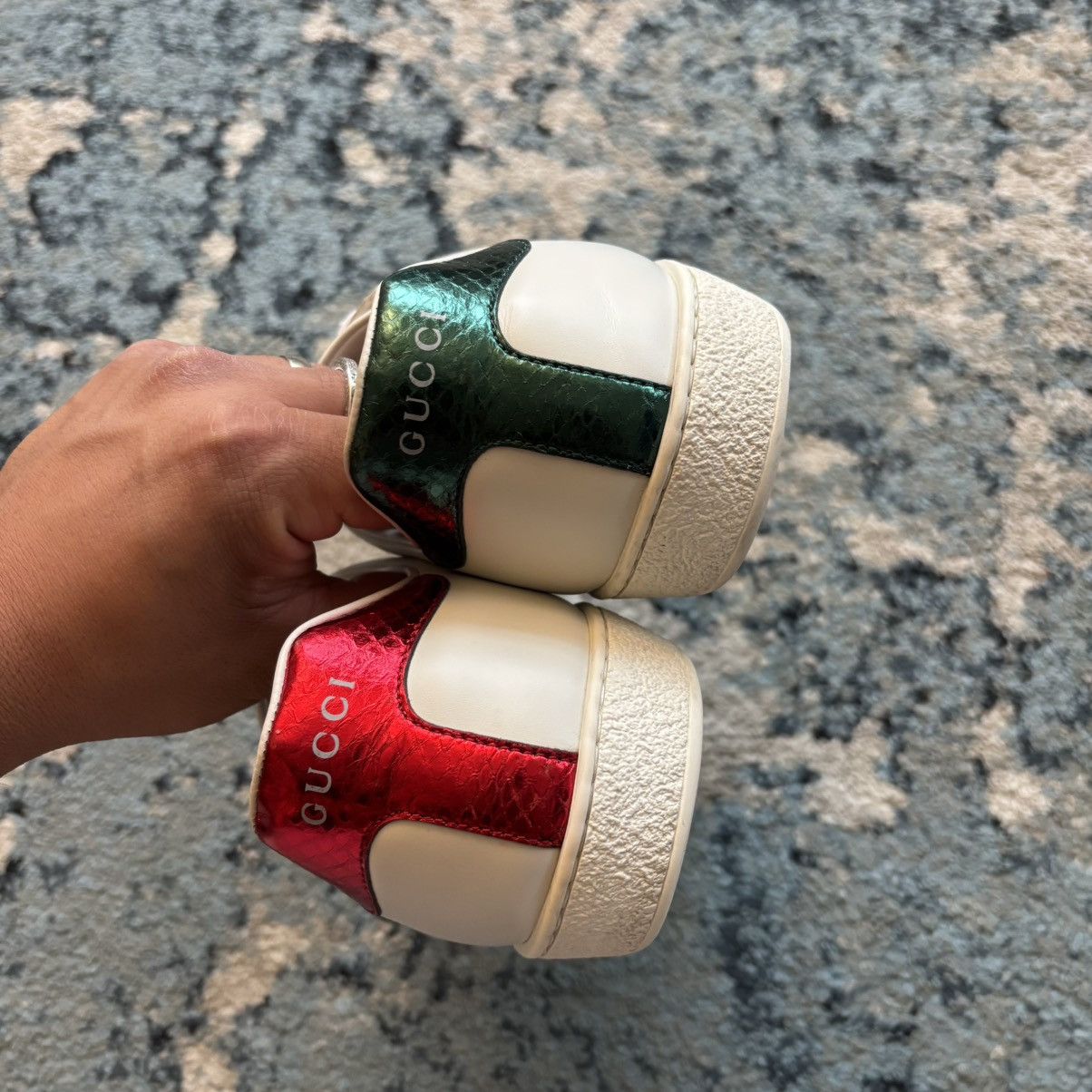 Gucci Gucci Ace Embroidered Leather Sneakers Size 8.5G Fits 10US Size US 10 / EU 43 - 5 Thumbnail