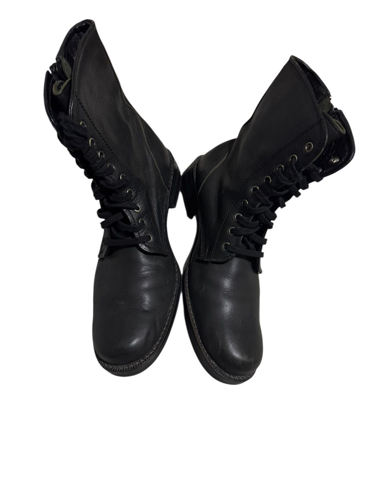 Issey Miyake × Zucca OG Issey Miyake Zucca Leather Zipper Combat Boots Size US 11.5 / EU 44-45 - 4 Thumbnail
