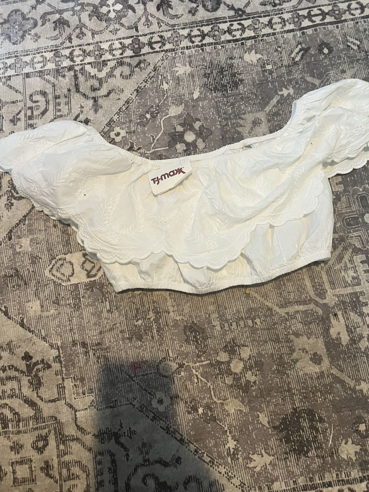 Other White vintage floral crop top Size S / US 4 / IT 40 - 1 Thumbnail