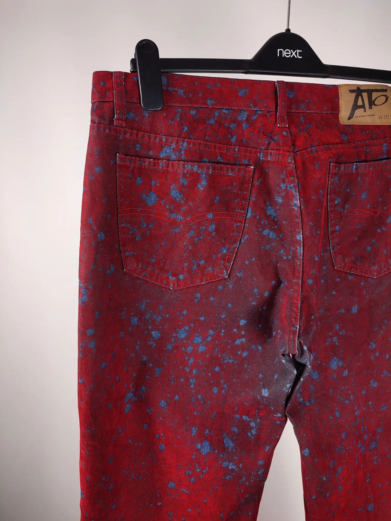 If Six Was Nine ATO The Kick Of Fashion Velour Flared Vampire Jeans Size US 33 - 22 Thumbnail