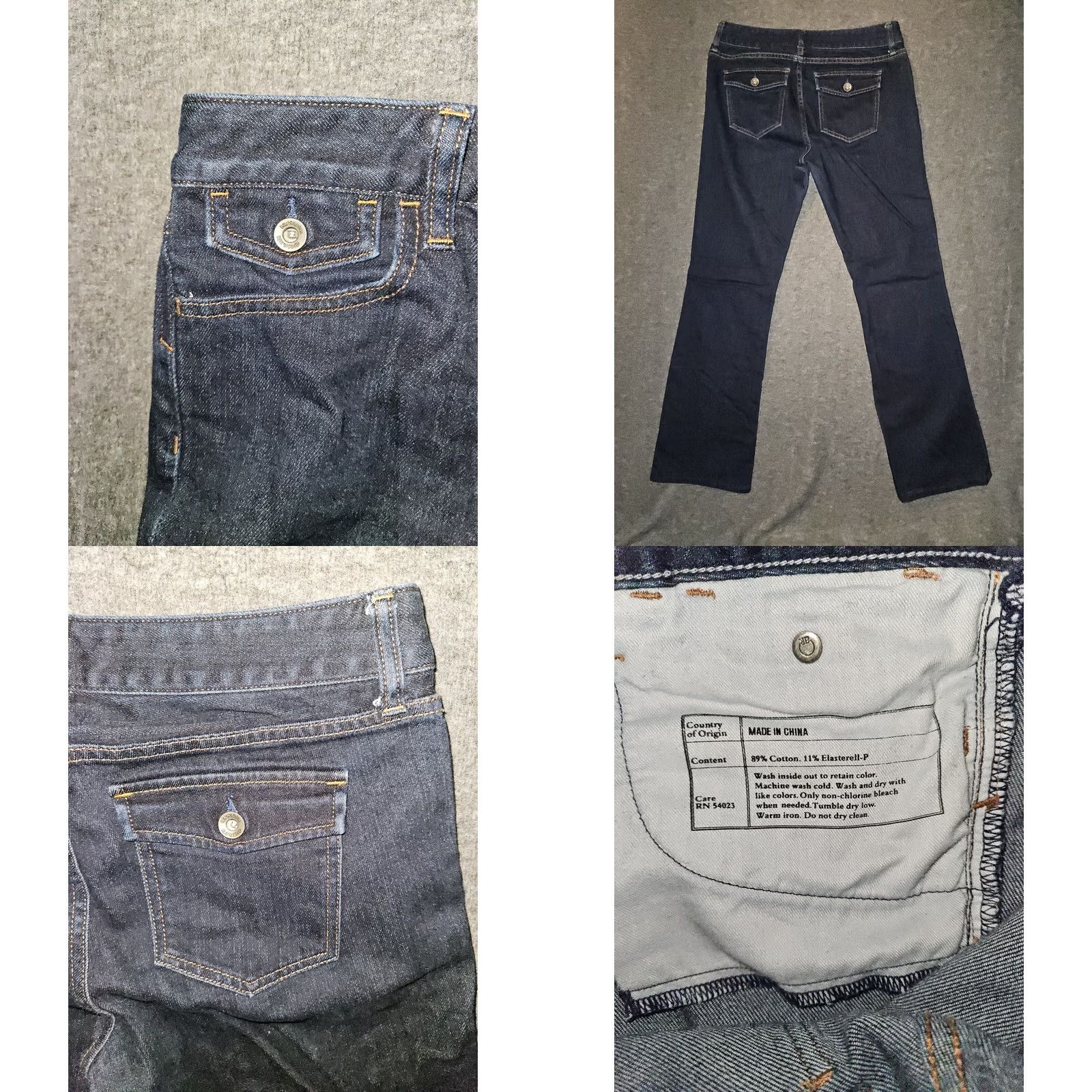 Banana Republic Banana Republic Bootcut Jeans Women's 27 Low Rise Blue Stretch Denim Pockets Flap Baggy? Size 27" / US 4 / IT 40 - 8 Thumbnail