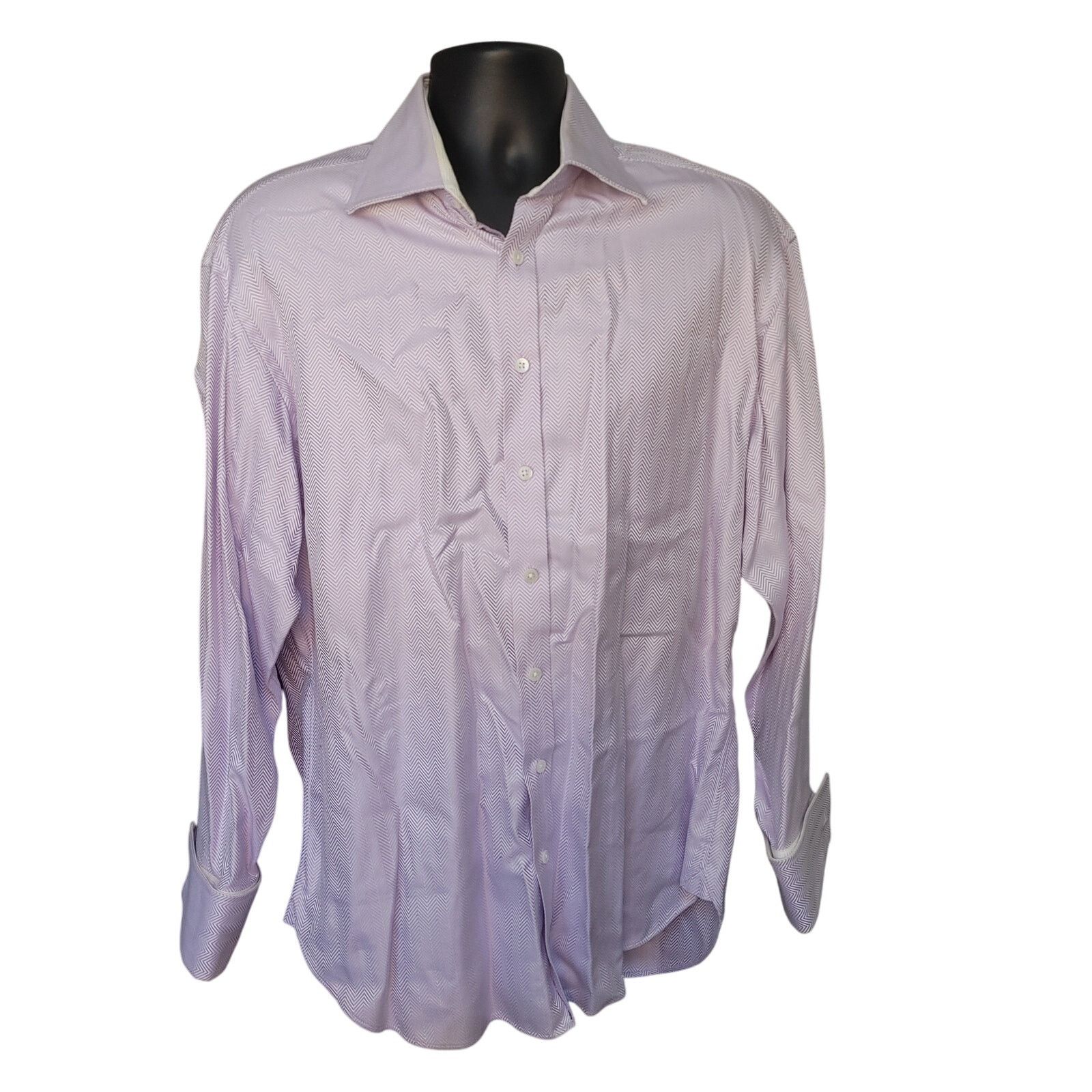 Ted Baker Ted Baker London Men's 17.5 34/35 White LS Dress Shirt Size US XL / EU 56 / 4 - 1 Thumbnail