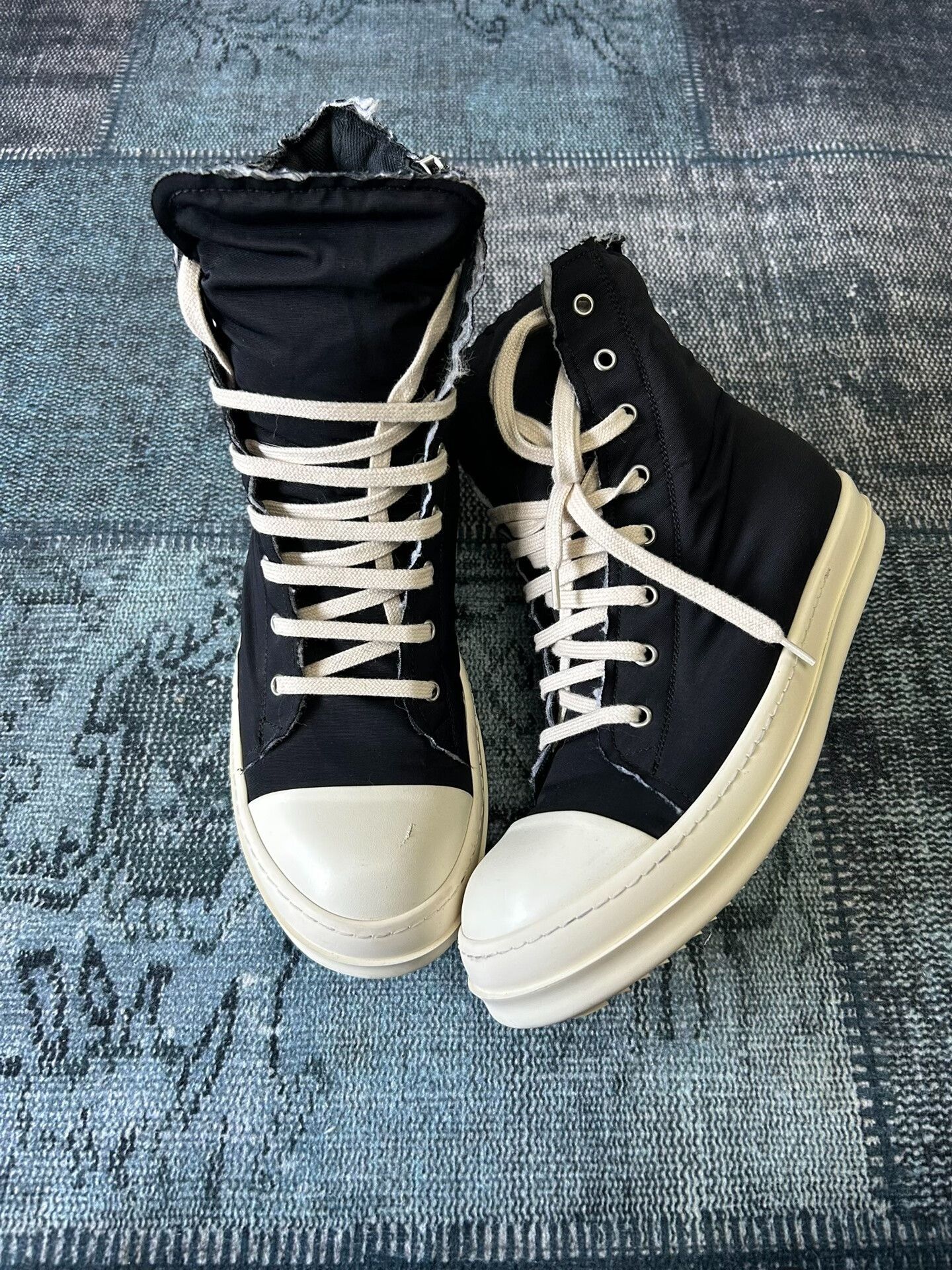 Rick Owens rick owens high top canvas sneakers Size US 8 / EU 41 - 1 Thumbnail