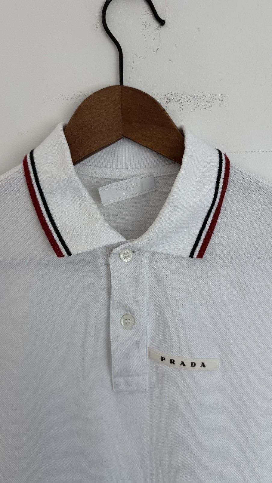 Prada Prada White Logo Polo Shirt XS Size US XS / EU 42 / 0 - 4 Thumbnail