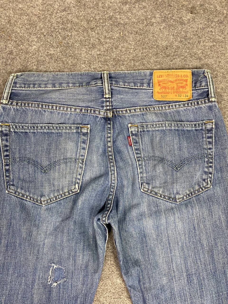 Levi's levis 527 bootcut flare distressed reworked denim Size US 34 / EU 50 - 3 Thumbnail