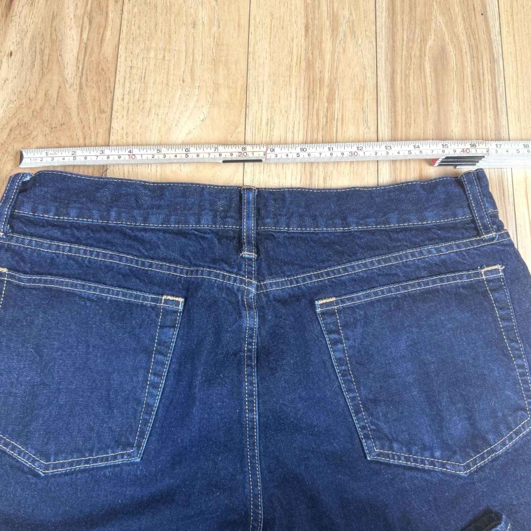 Denime J Crew Mercantile Jeans Mens 32x30 Dark Wash Medium Blue Straight Denim Pants, 34x32 Tag, Regular Size Size US 32 / EU 48 - 7 Thumbnail