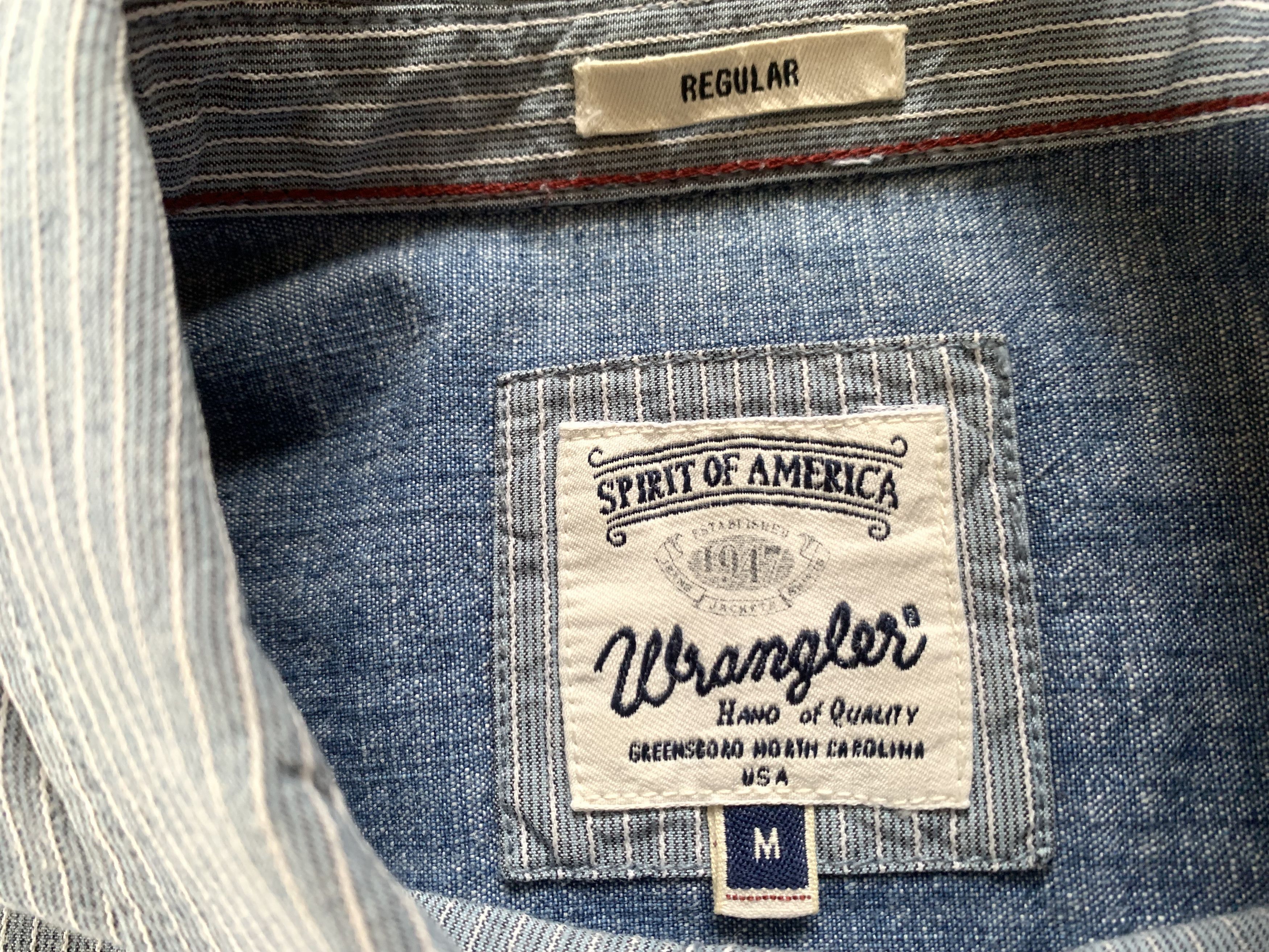Wrangler Wrangler Regular Stripe Cotton Denim Long Sleeve Shirt Size US M / EU 48-50 / 2 - 6 Thumbnail
