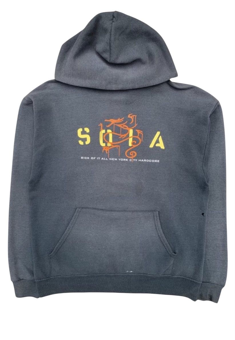 SUNFADED SICK OF IT ALL SOIA HOODIE NYC HARDCORE FUGAZI