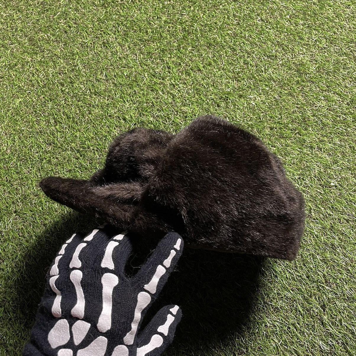 Vintage Vintage Y2K Fuzzy Mohair Beanie Alt Goth Black Distressed OS Size ONE SIZE - 5 Thumbnail