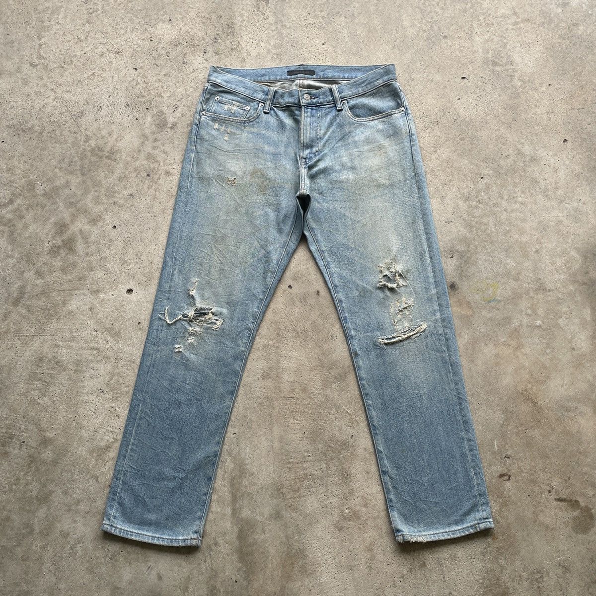 Japanese Brand W34💥 Vintage Japanese Distressed Jeans Faded Denim Pants Size US 34 / EU 50 - 1 Thumbnail