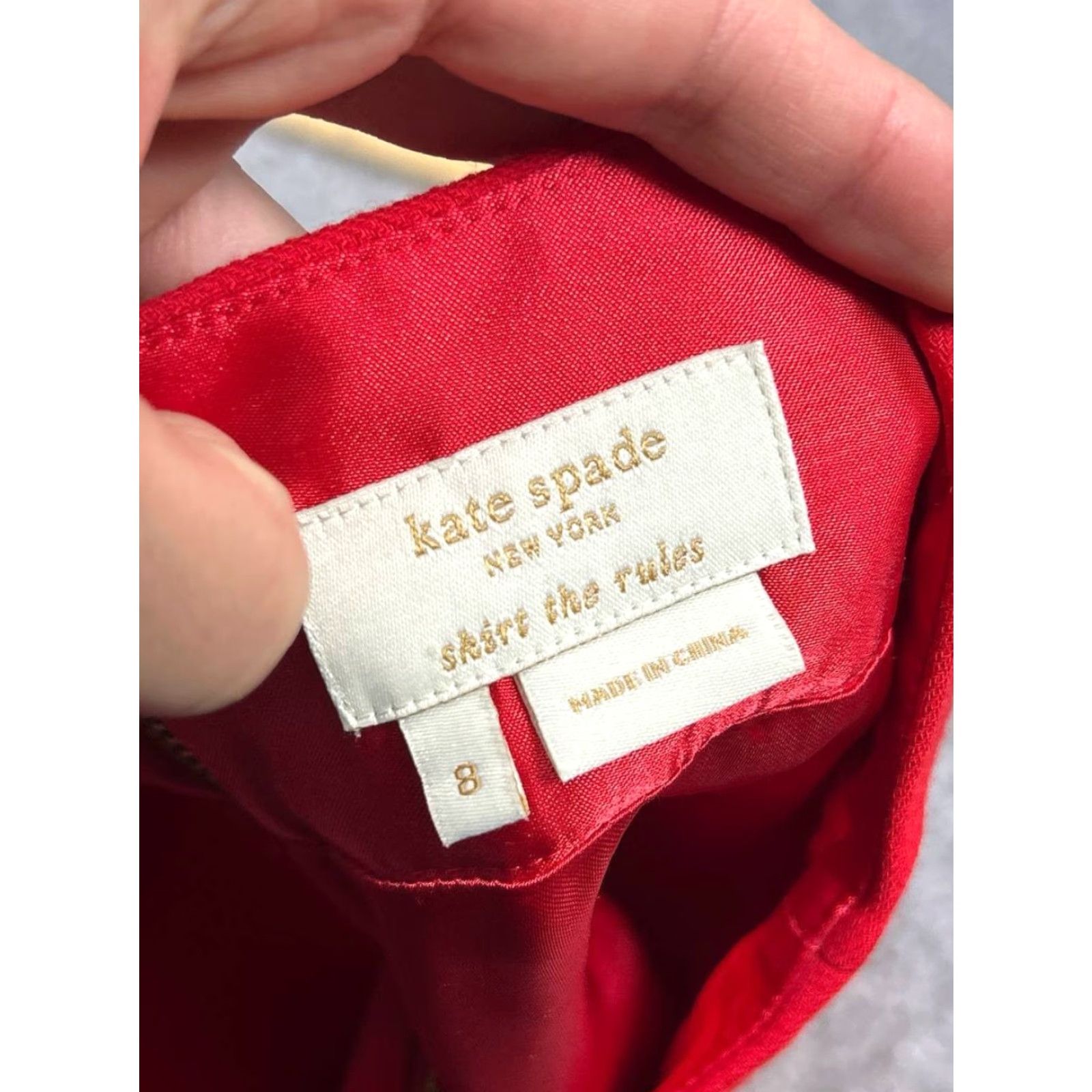 Vintage kate spade new york Skirt Womens 8 A-Line Red Back Zip Lined Short Modern Classic Vintage: No Size 30" / US 8 / IT 44 - 5 Thumbnail