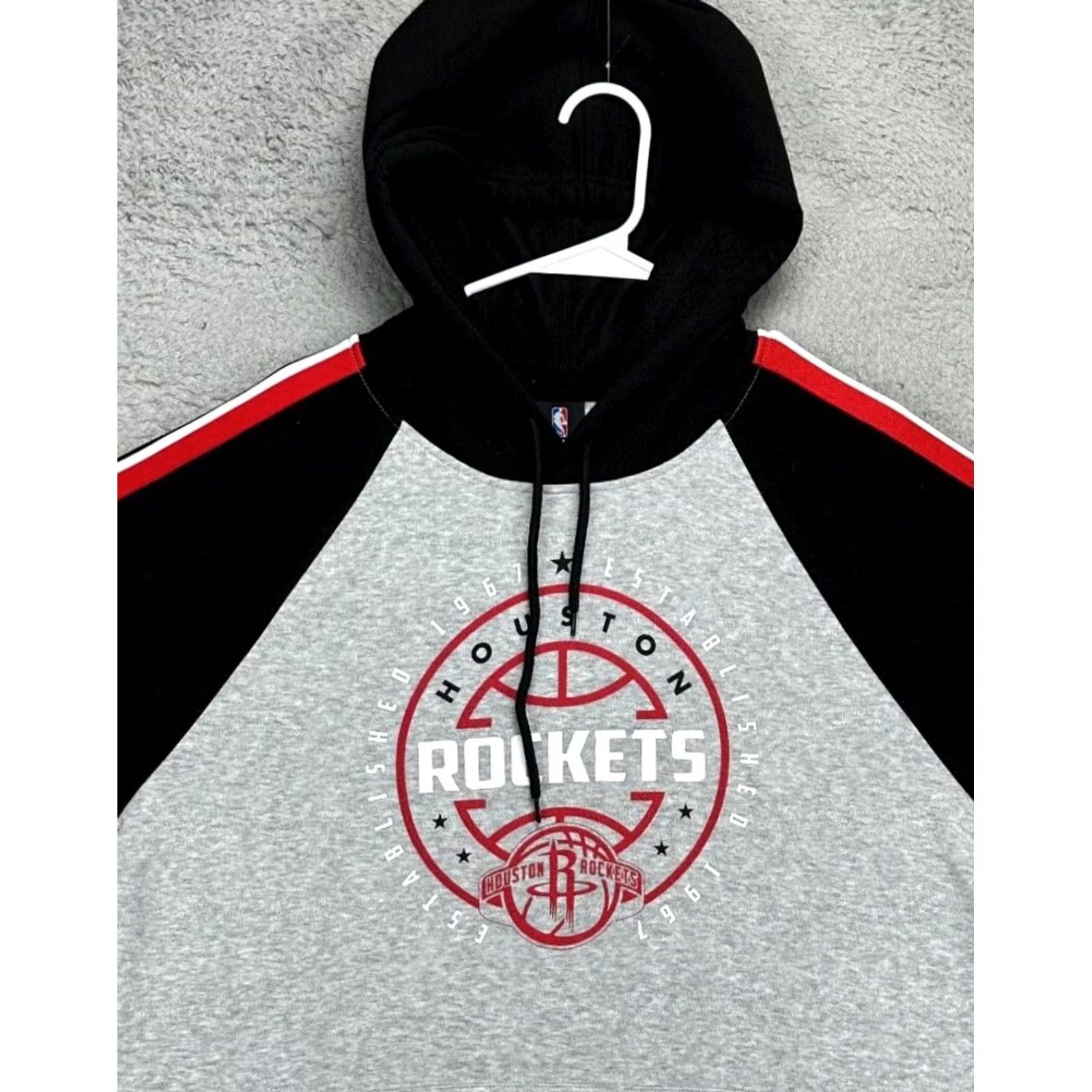 NBA NBA Houston Rockets Hoodie Sweatshirt Mens Medium Grey Black Colorblock Pullover Basketball Size US M / EU 48-50 / 2 - 4 Thumbnail