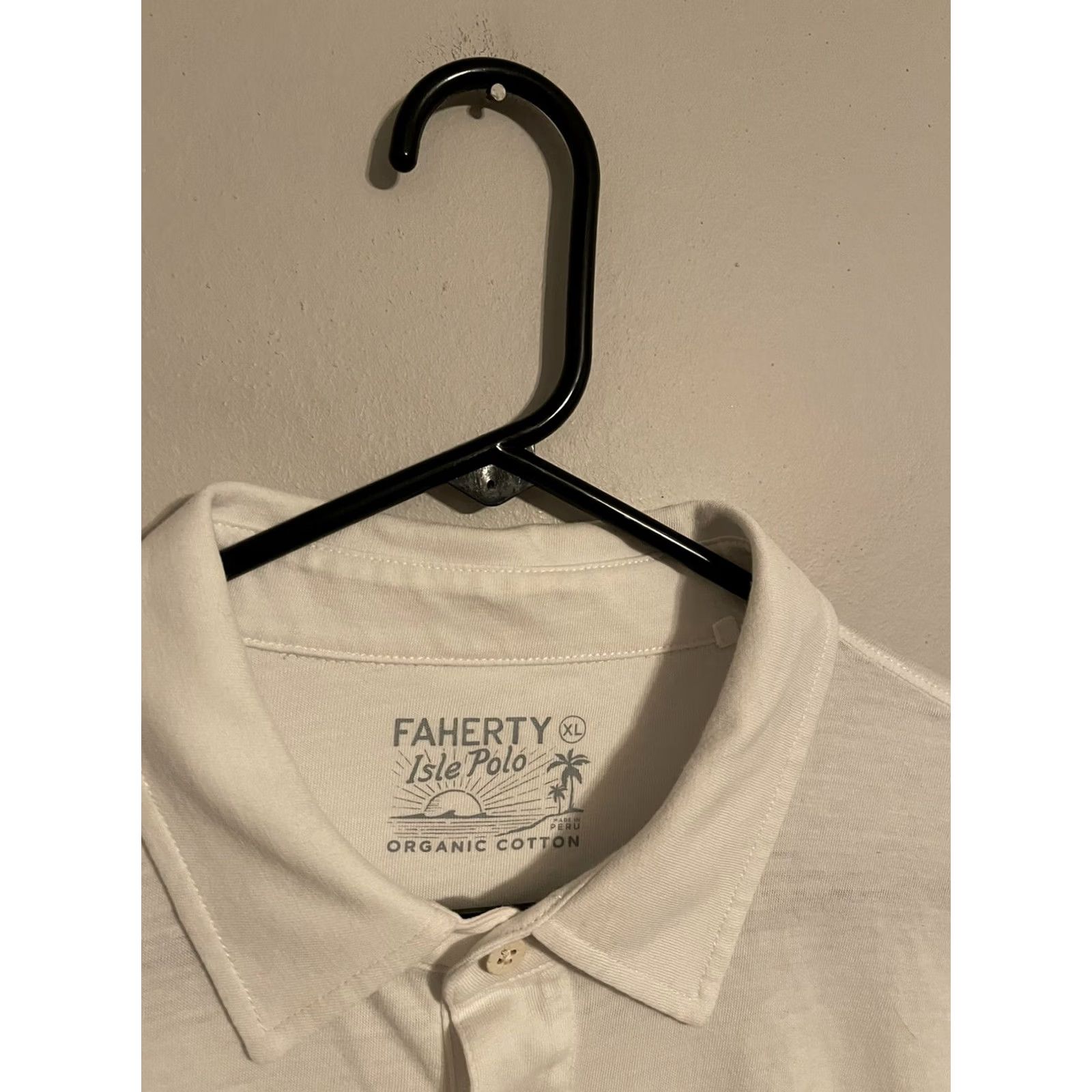 Faherty Faherty Isle Polo Shirt Men's XL White Organic Cotton Casual S/S XLarge Size US XL / EU 56 / 4 - 3 Thumbnail