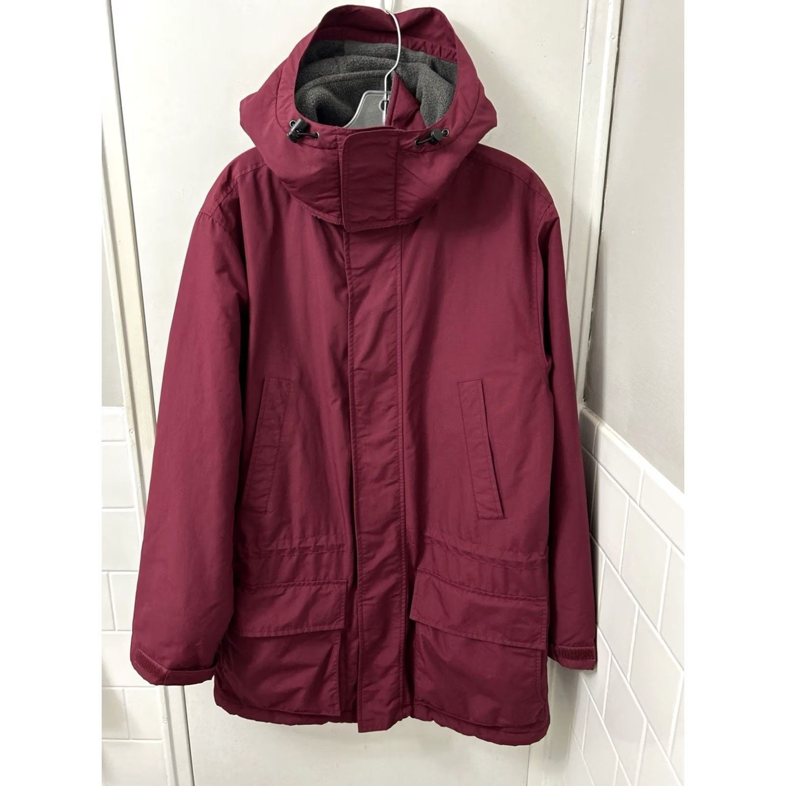 Lands' End VINTAGE Lands' End Squall Parka Jacket Mens M Maroon Full Zip Hooded Insulated Lined Pockets Fall Winter Regular Size M Mens Size US M / EU 48-50 / 2 - 2 Thumbnail