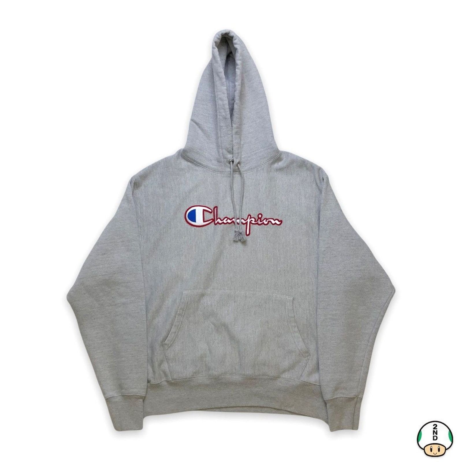 Champion × Vintage Champion Reverse Weave Hoodie Script Heavyweight Sweatshirt Size US L / EU 52-54 / 3 - 1 Thumbnail