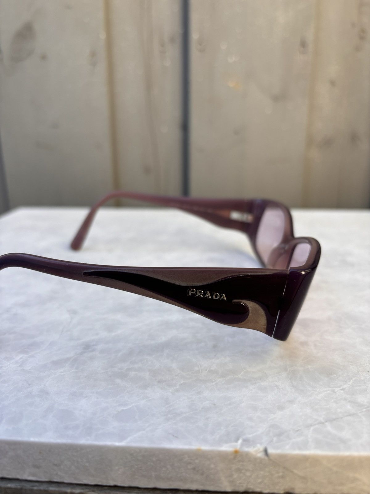 Designer × Prada × Vintage 2000s Prada Sunglasses Pink Flame Tribal Y2K Tiny Hadid Core Size ONE SIZE - 8 Thumbnail