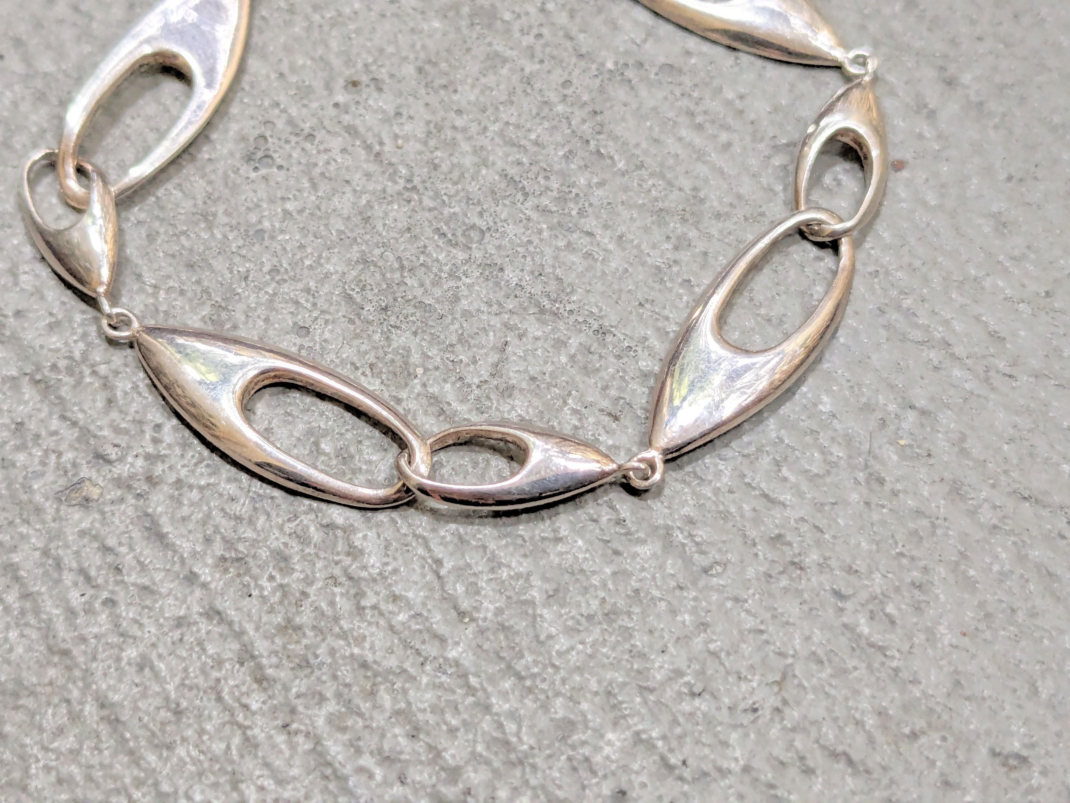 アクセサリー Silver Oval Link Chain Bracelet Vintage Vintage Sterling Silver Bracelet Oval Link Chain 7.5 Modern