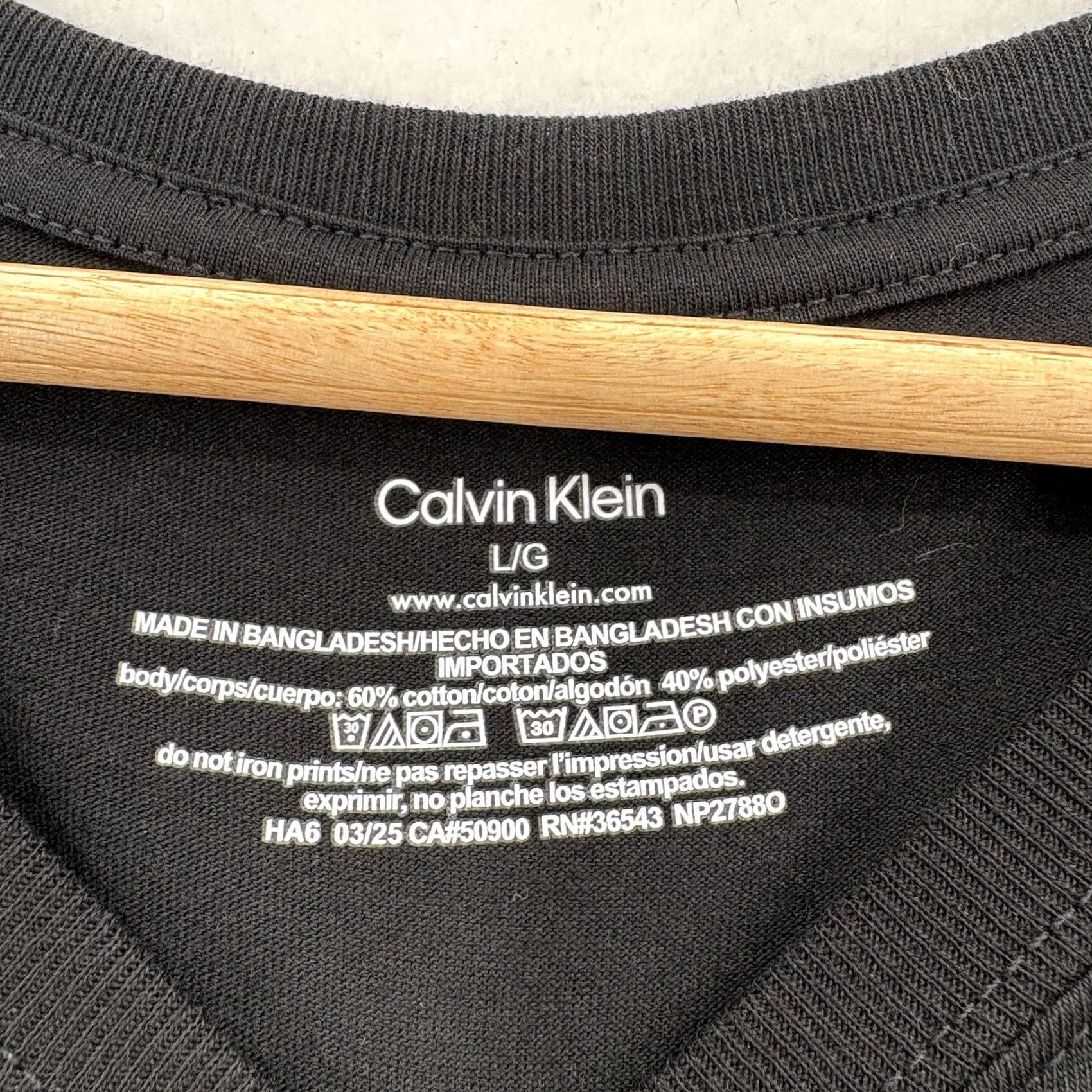 Calvin Klein Calvin Klein Pajama Top Mens Large Black Logo Cotton Microfiber Sleepwear Tee Size US L / EU 52-54 / 3 - 3 Thumbnail