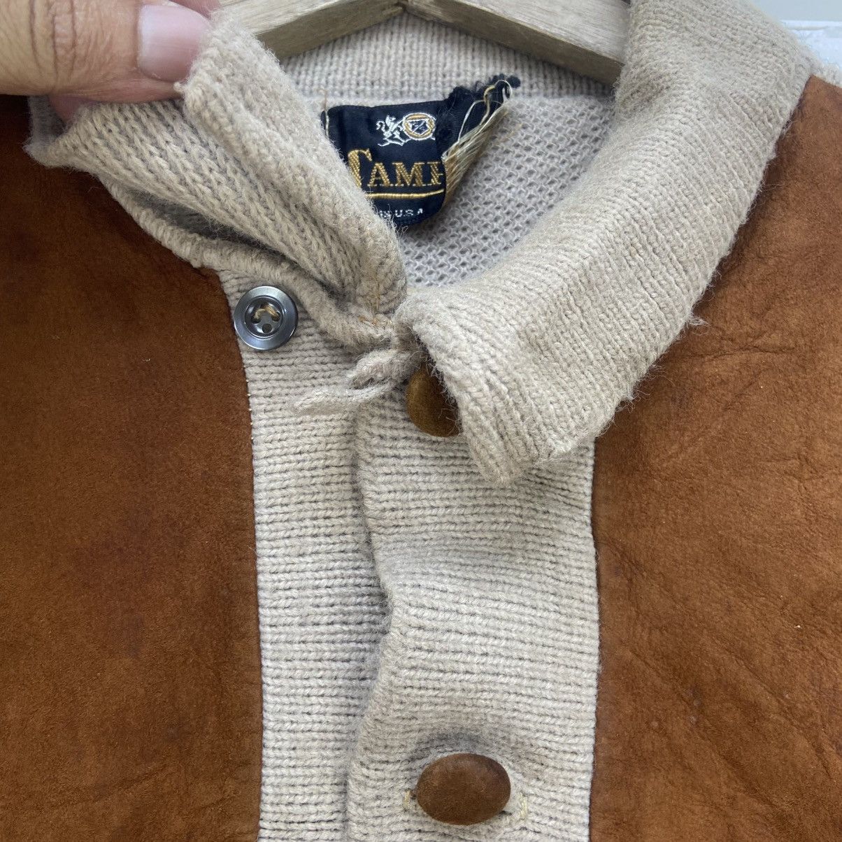 Leather × Vintage Vintage 60s Campus Made in USA Leather + Knitwear Jacket Size US S / EU 44-46 / 1 - 11 Thumbnail