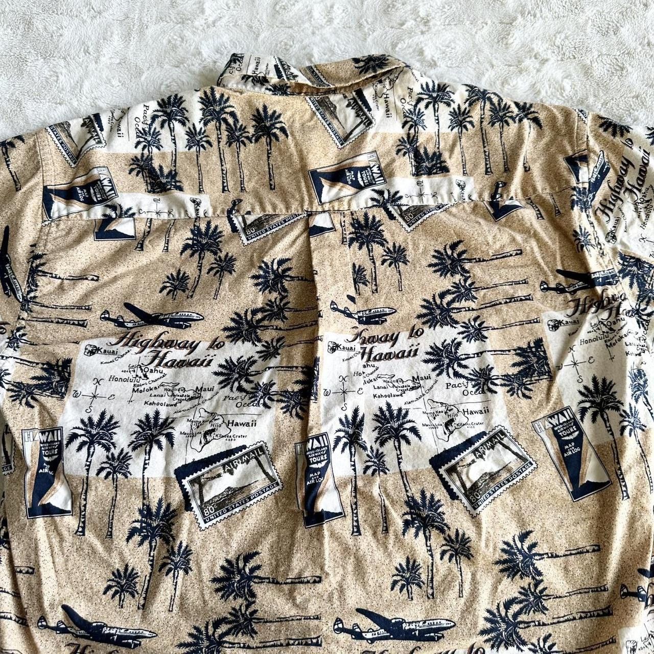 Other Vintage Hawaiian Shirt Mens XL Beige Palm Tree Map Aloha AOP Size US XL / EU 56 / 4 - 6 Thumbnail