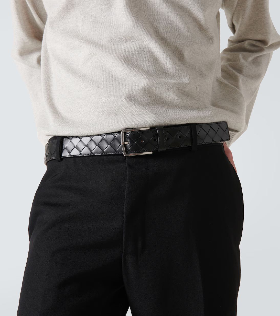 ($720) Intrecciato Belt Black