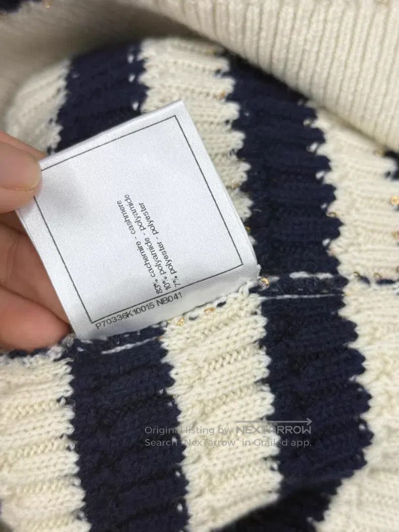Chanel Chanel Blue and white sequin striped sweater Size XS / US 0-2 / IT 36-38 - 7 Thumbnail