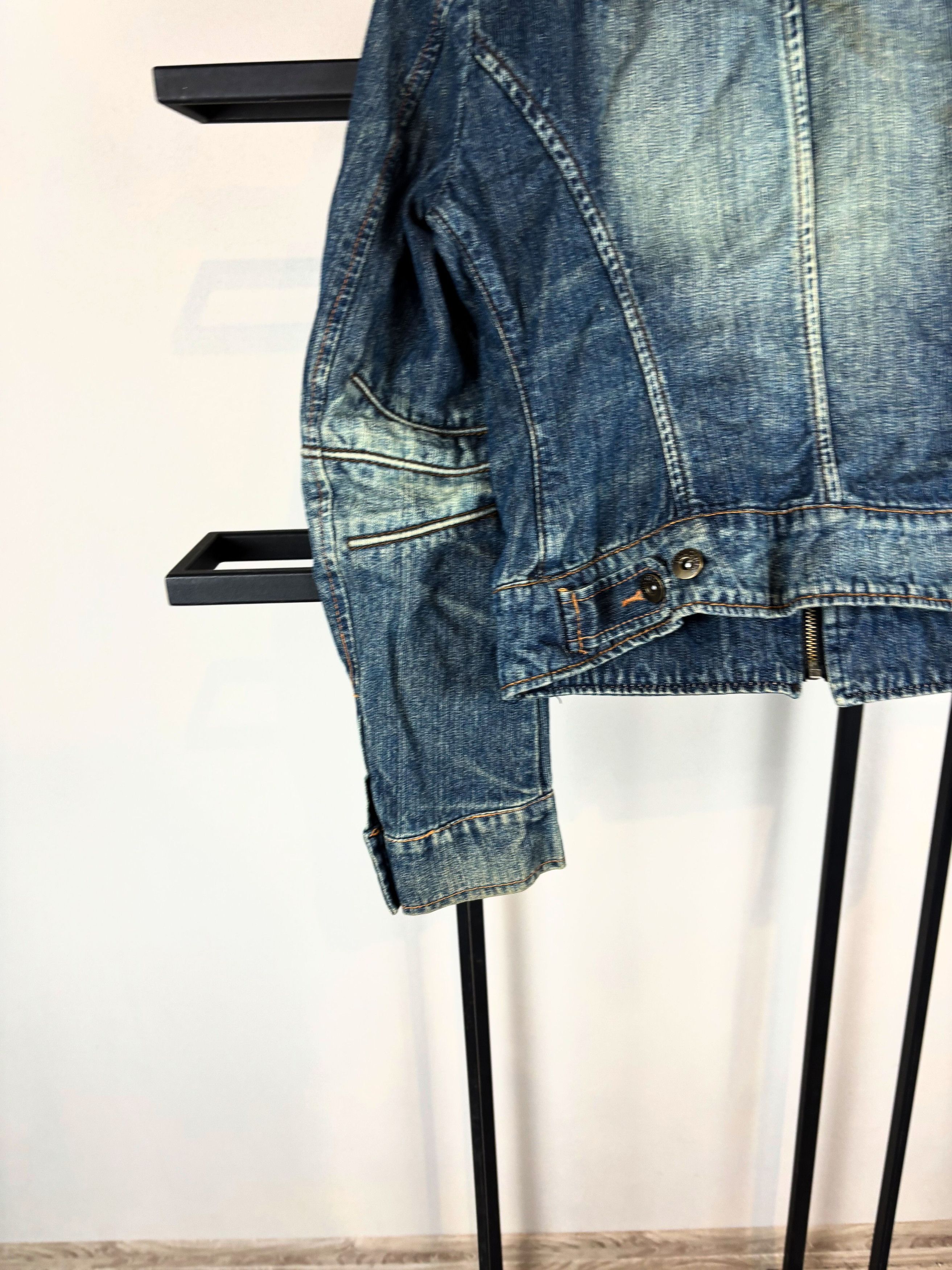 Other Vintage Denim Jacket Zip Up Faded Blue Y2K Biker Style Fit Size US XS / EU 42 / 0 - 6 Thumbnail