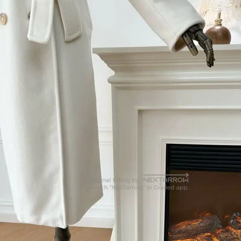 Max Mara MaxMara Women's White Coat with Belt . Size M / US 6-8 / IT 42-44 - 3 Thumbnail